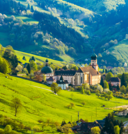 Germans lush landscaoe with a church