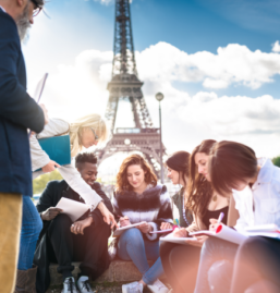 Students during a class in Paris