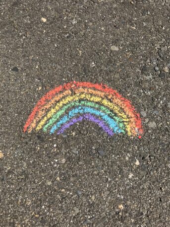 Rainbow drawn on the ground