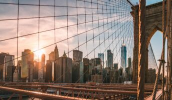 View on New York from a bridge