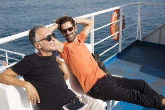 men on ferry